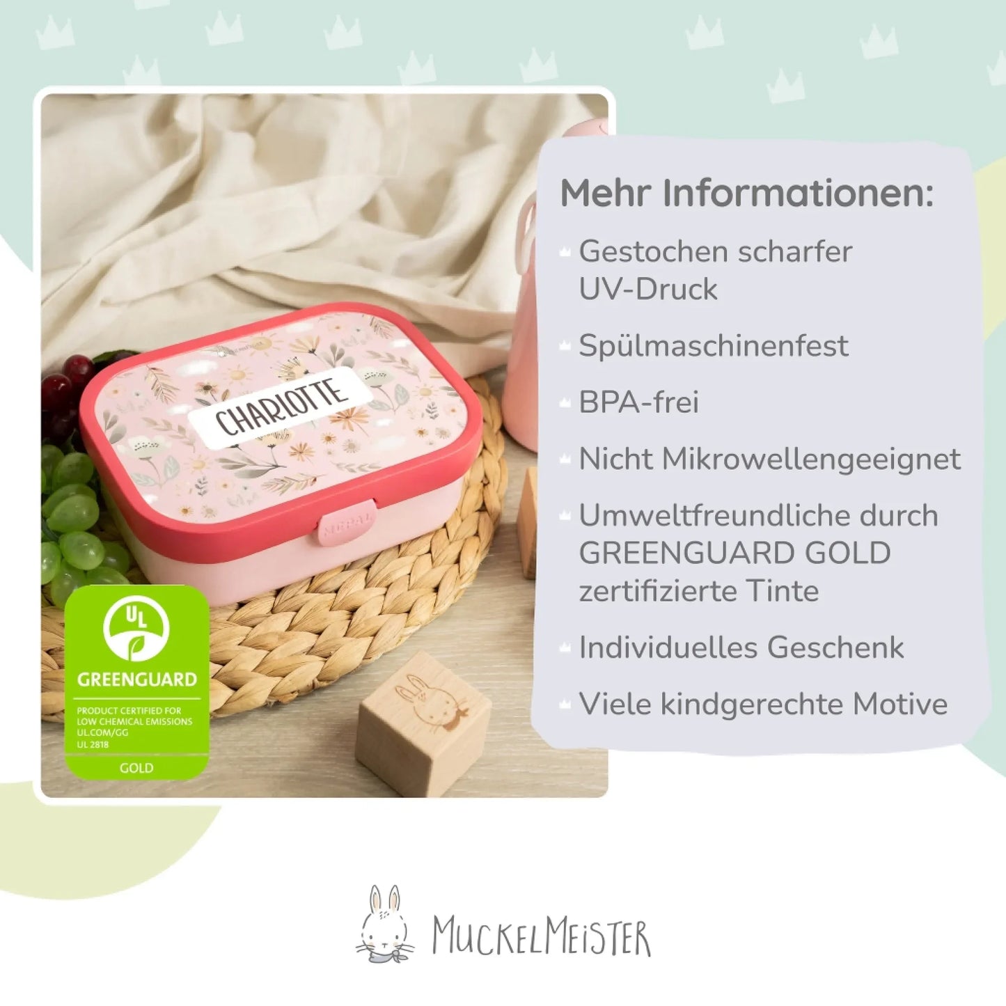 Mepal Brotdose personalisiert - Campus - Blumen