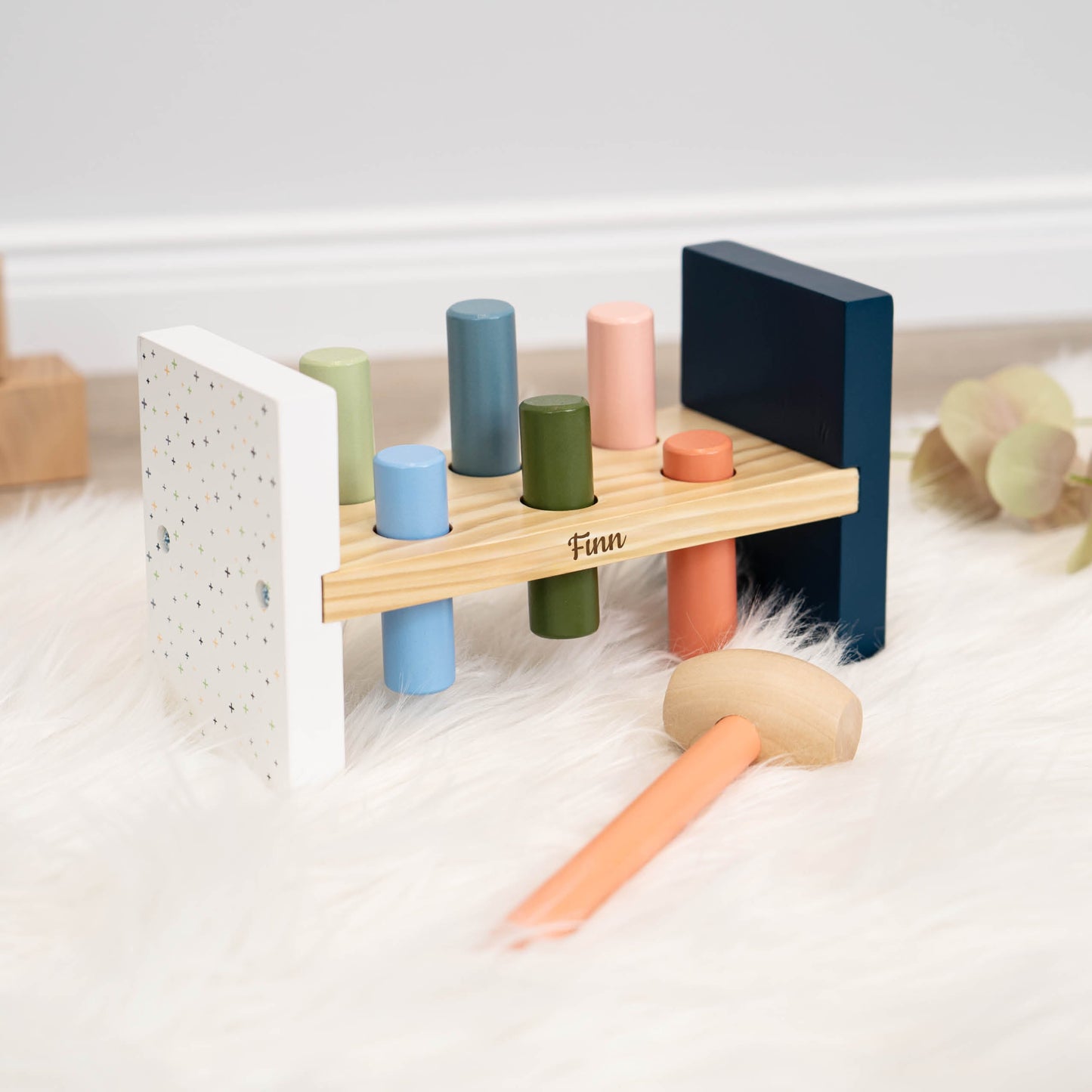 Hammerspiel Kinder ab 1 Jahr - Klopfspiel aus Holz mit Personalisierung