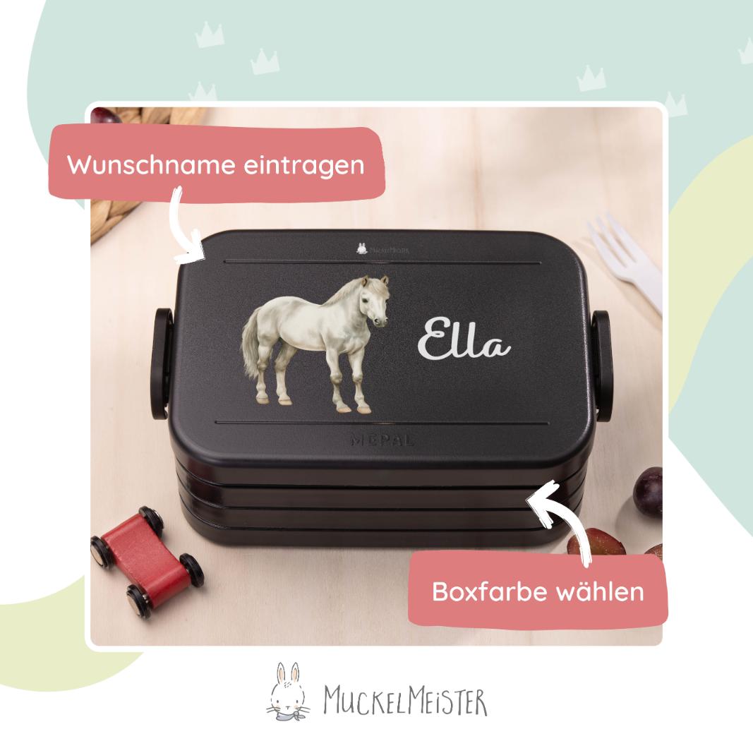 Mepal Brotdose Personalisiert - Take a Break - Pferd "weiss"