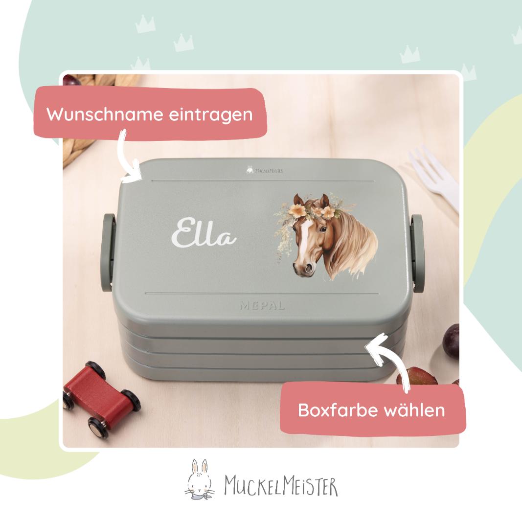 Mepal Brotdose Personalisiert - Take a Break - Pferd "Blumenkranz"