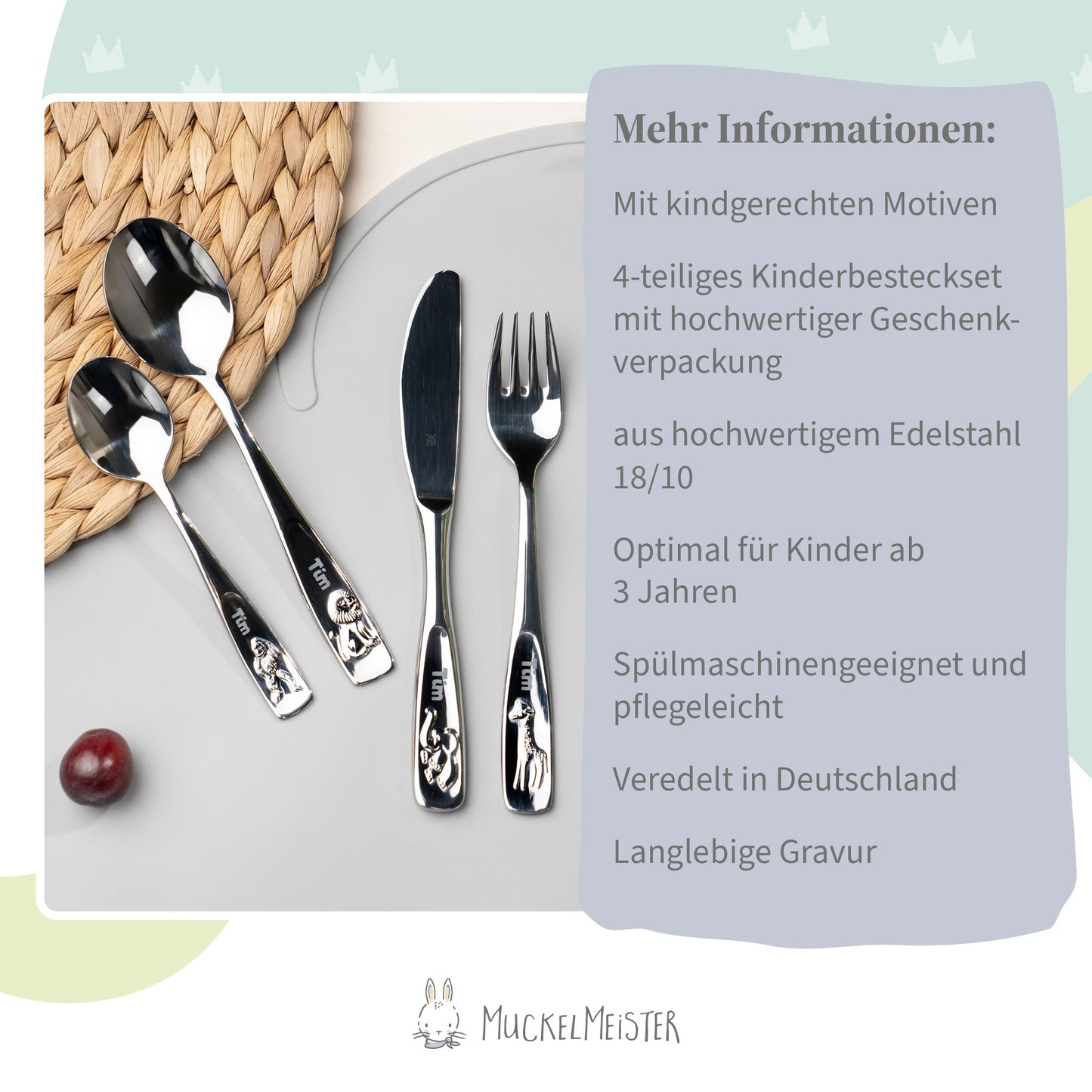 WMF Kinderbesteck mit Gravur Tiere