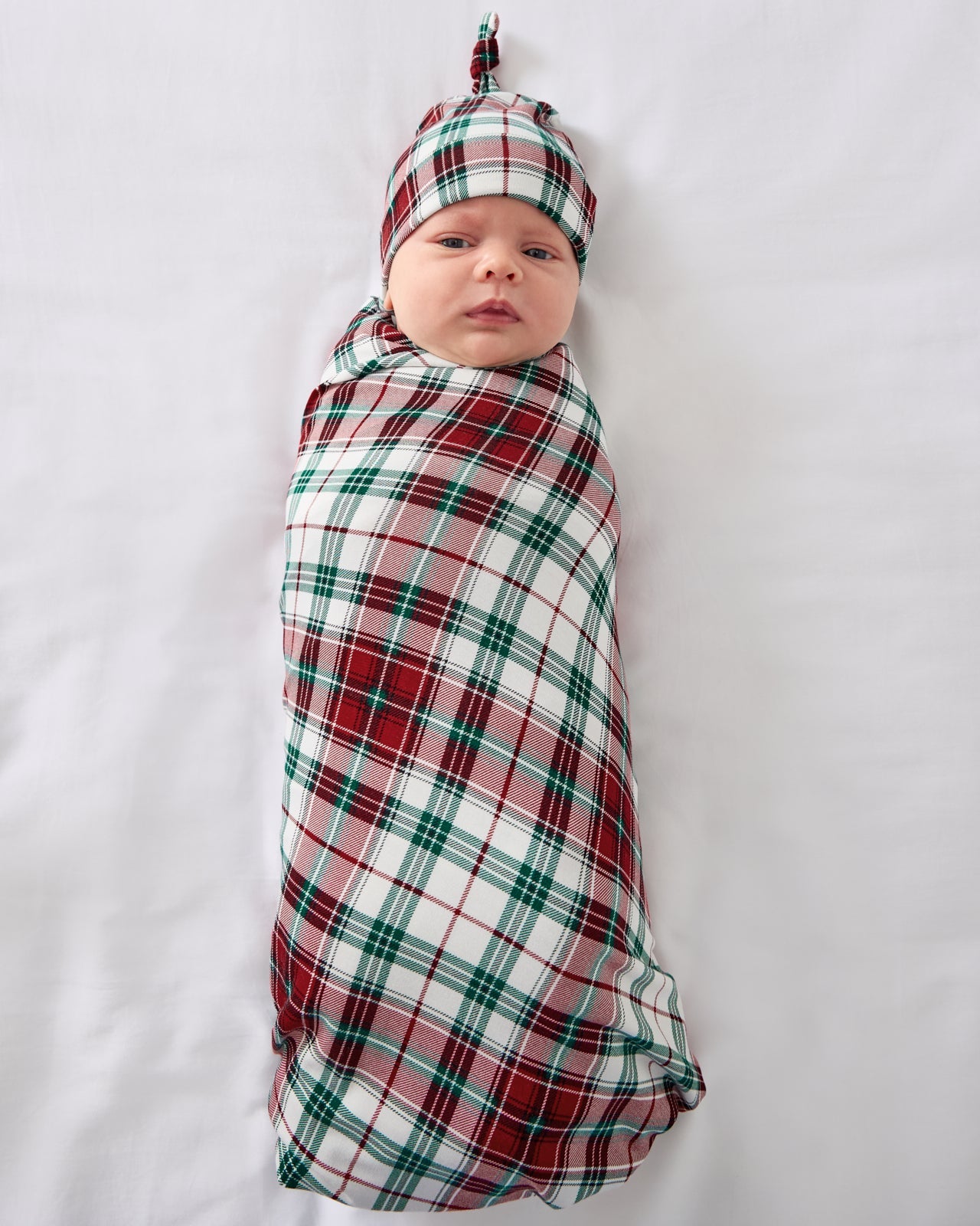 Holly Plaid Swaddle & Hat Set