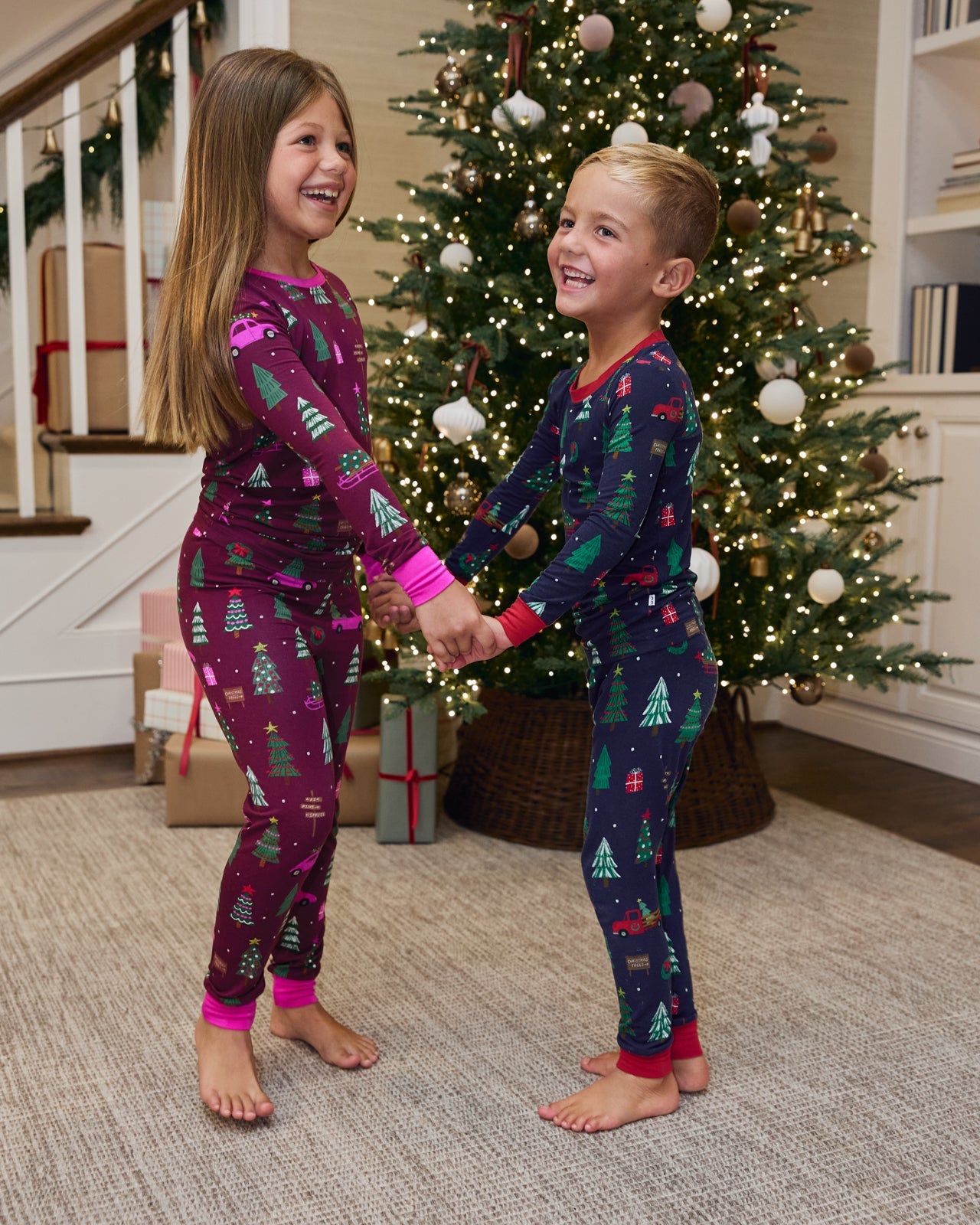 Cranberry Tree Traffic Two-Piece Pajama Set