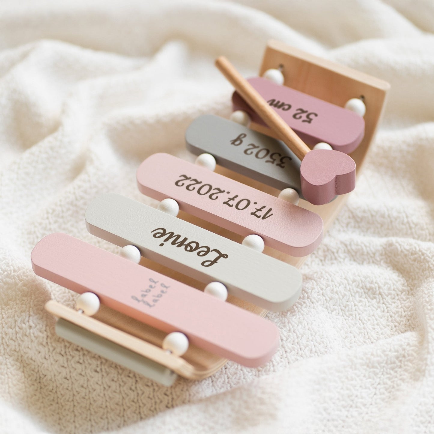 Xylophone aus Holz - Pink