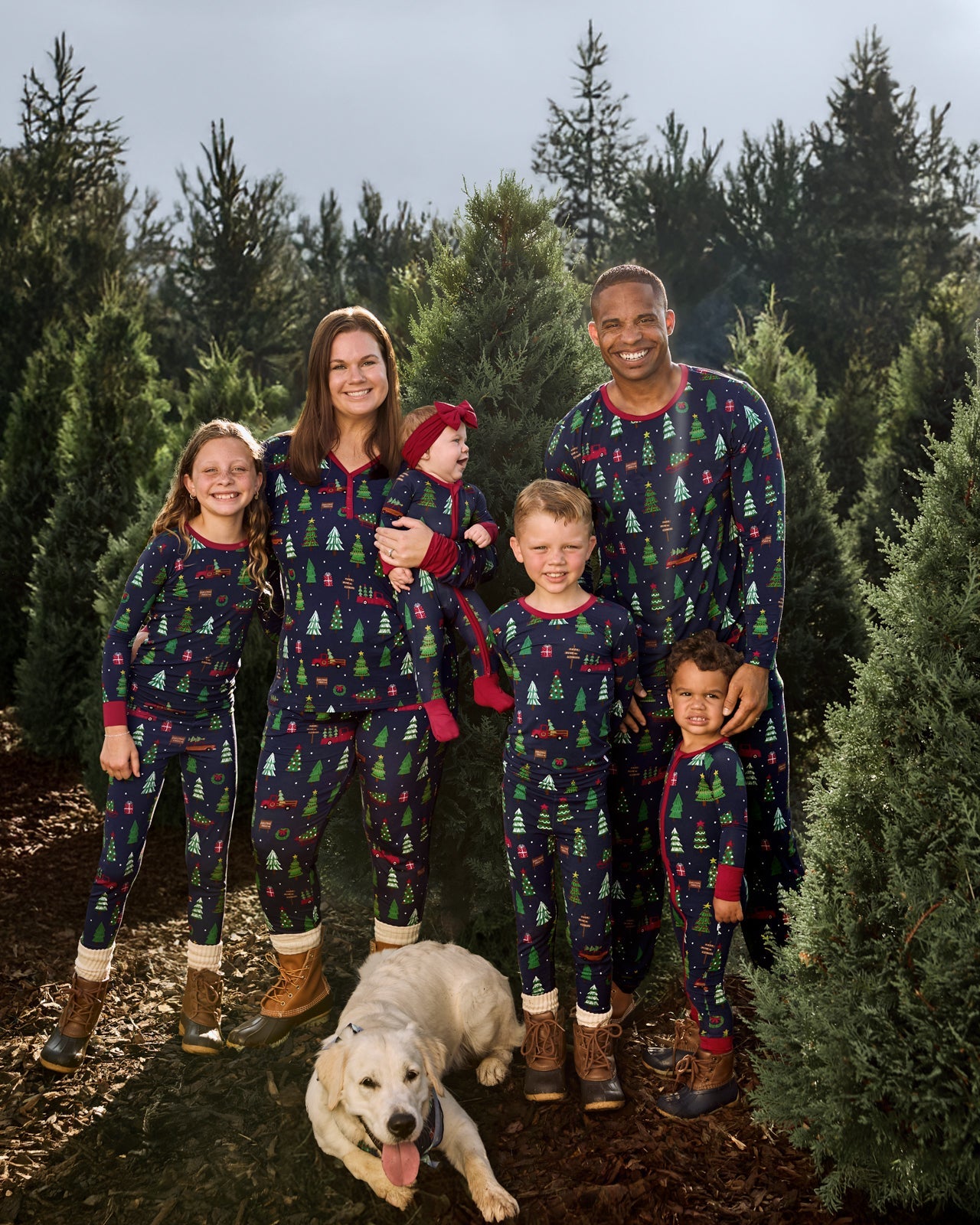 Navy Tree Traffic Women's Long Sleeve Pajama Top