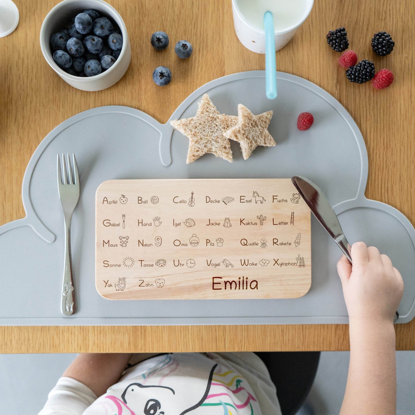 Frühstücksbrettchen Kinder mit Namen - ABC