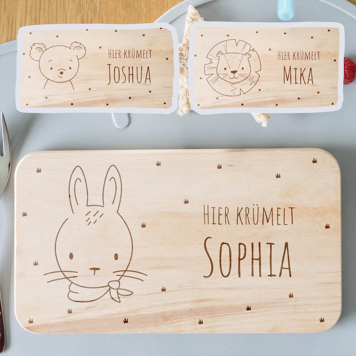Frühstücksbrettchen Kinder mit Namen - Muckelmeister