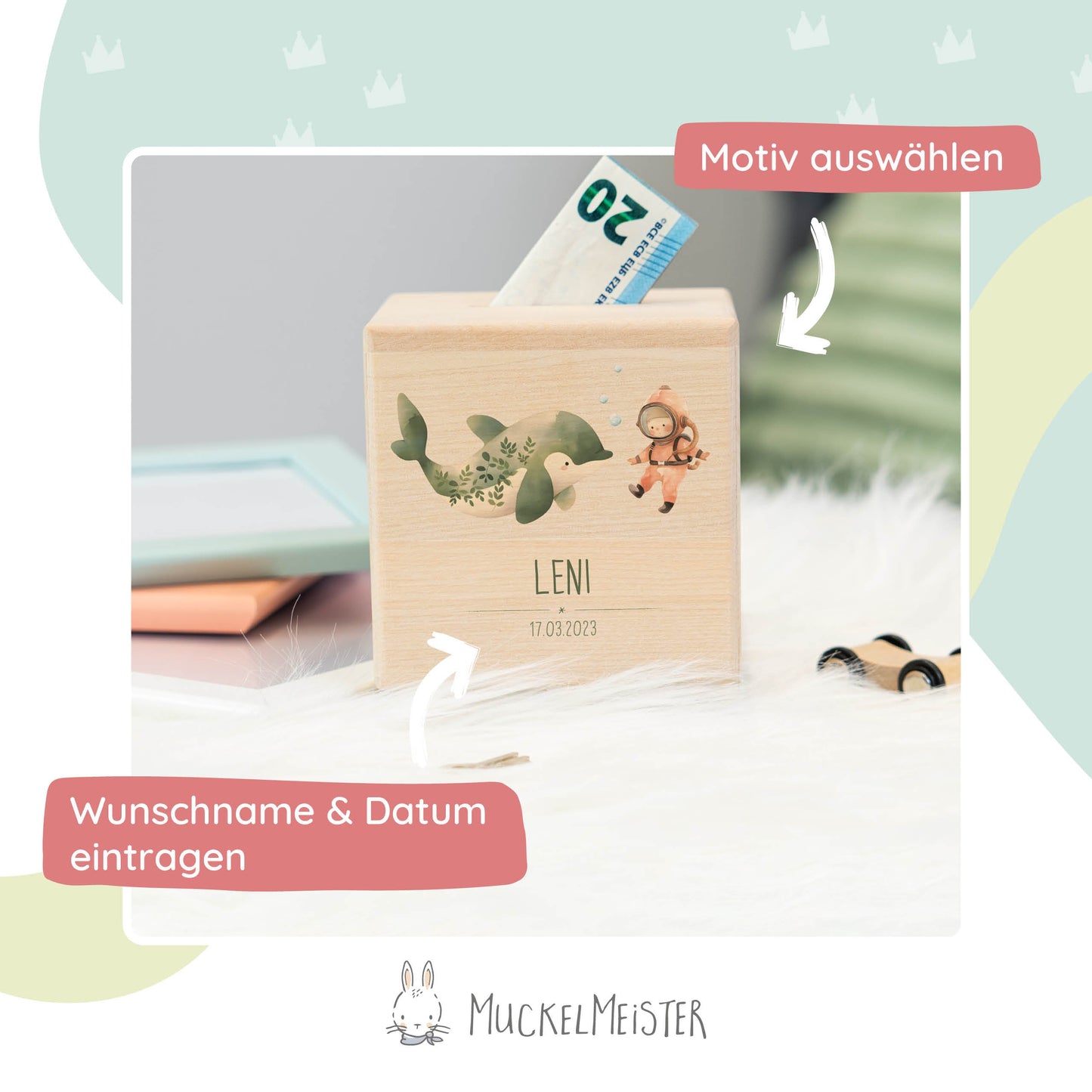 Spardose Personalisiert Delfin