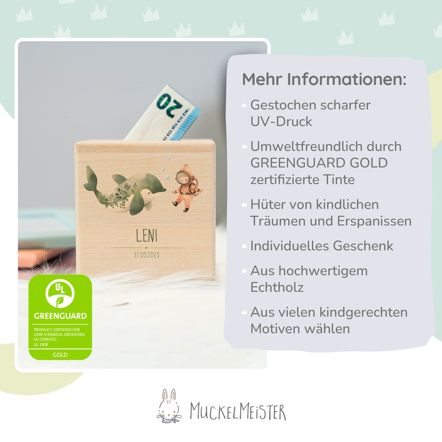 Spardose Personalisiert Delfin