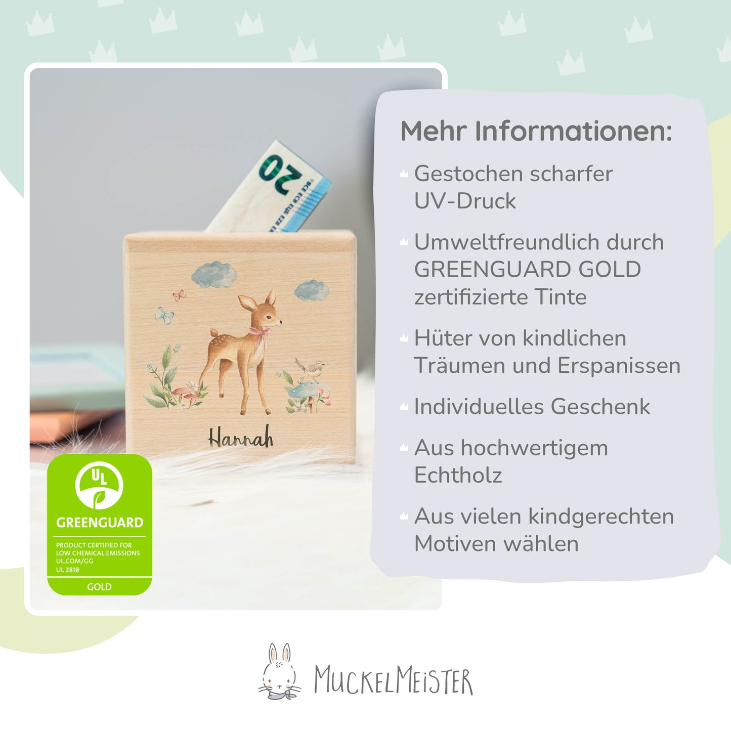 Spardose Personalisiert Reh