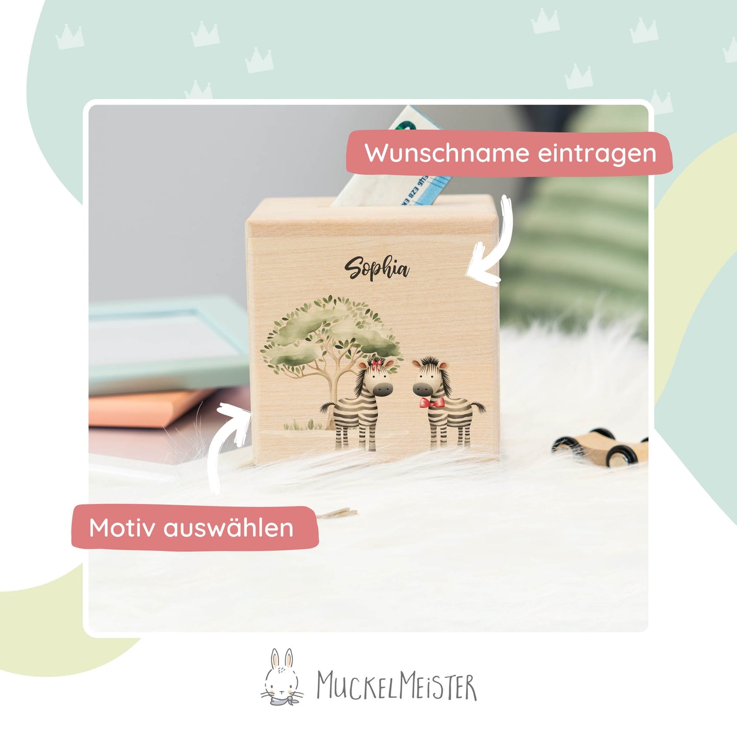 Spardose Personalisiert Zebra