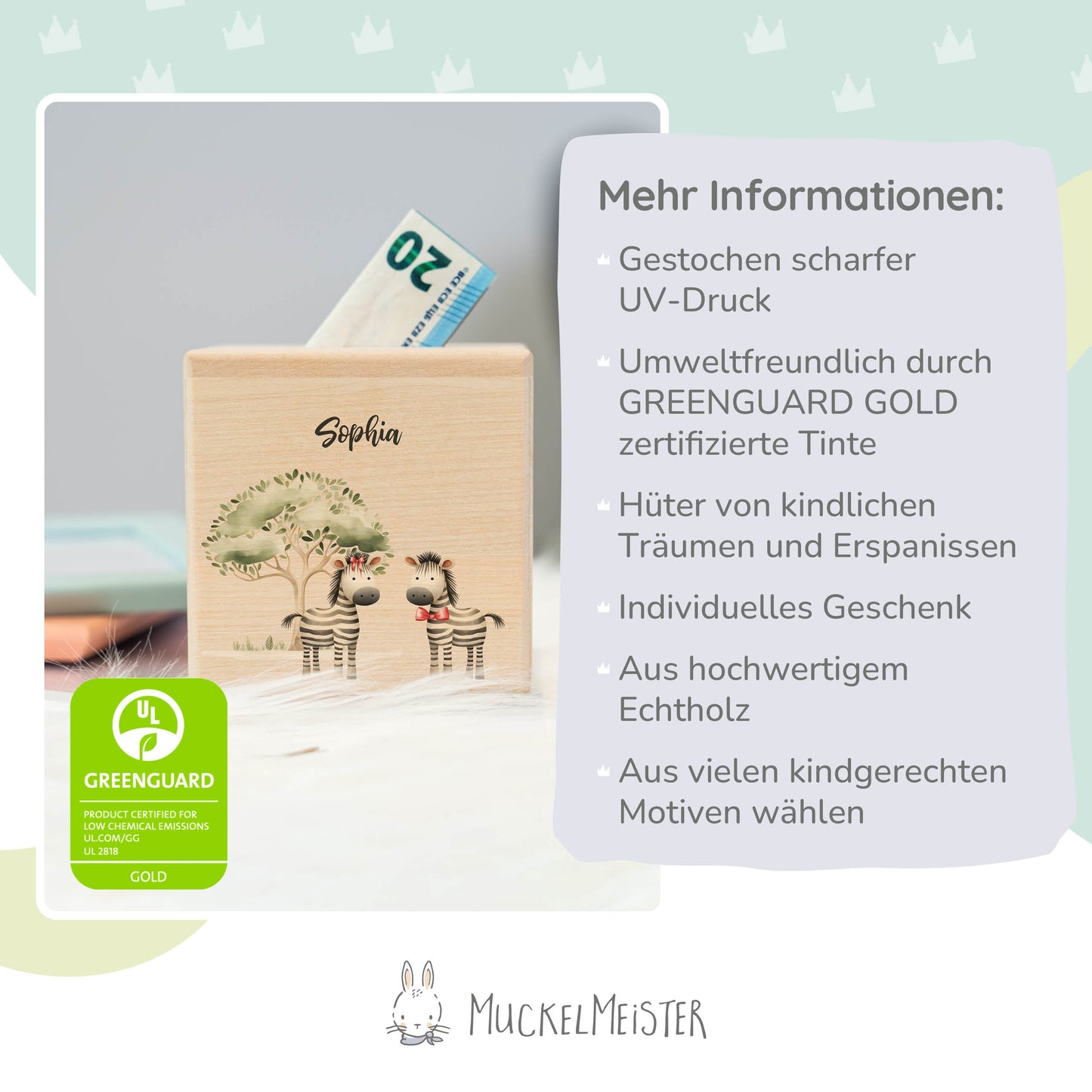Spardose Personalisiert Zebra