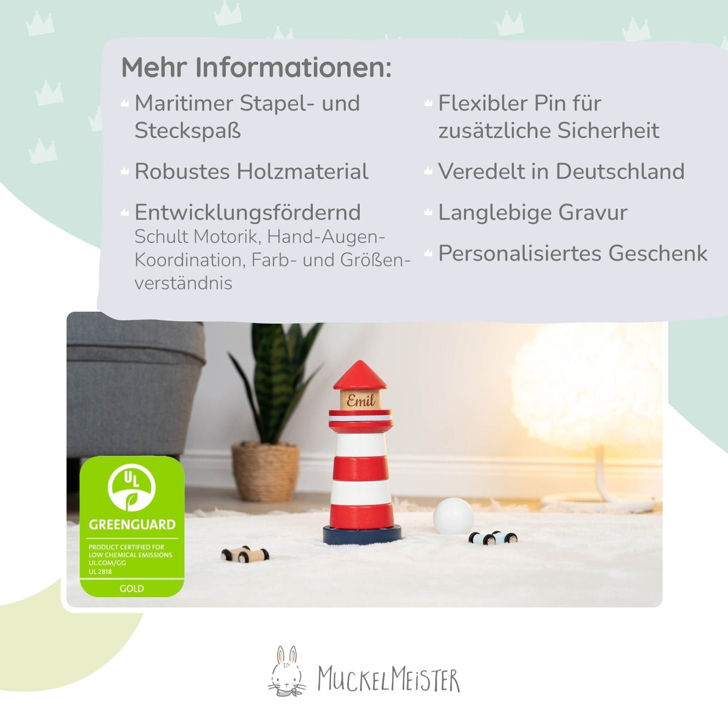 Stapelturm Leuchtturm "Großer Ozean" personalisiert