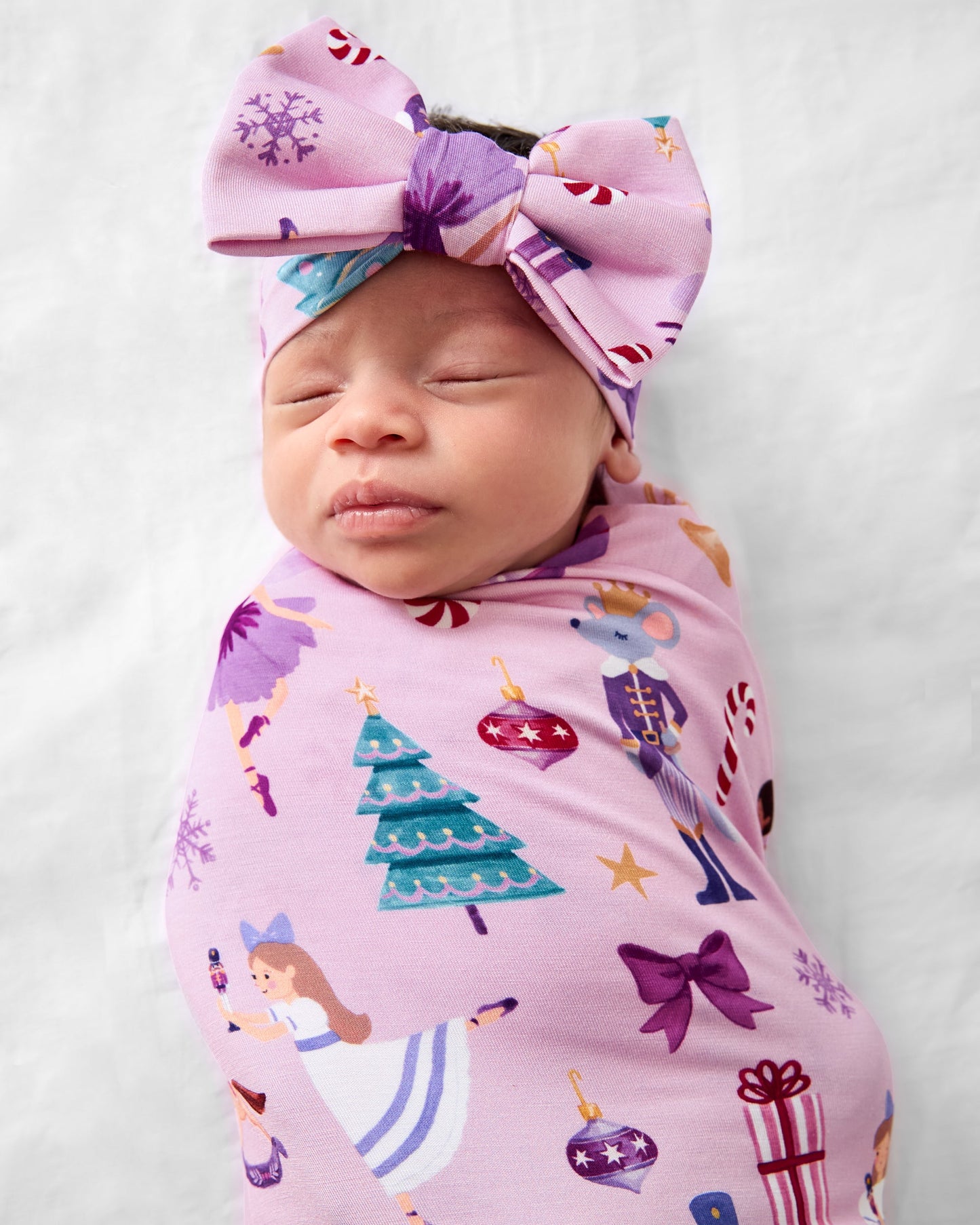 Nutcracker Ballet Swaddle & Luxe Bow Headband Set