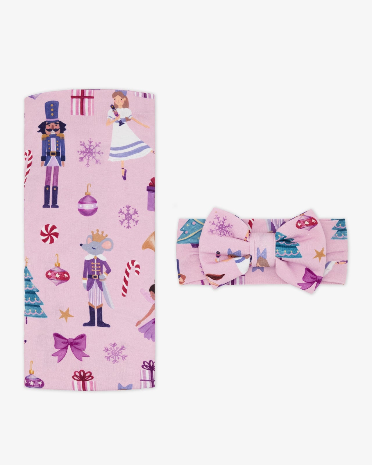 Nutcracker Ballet Swaddle & Luxe Bow Headband Set