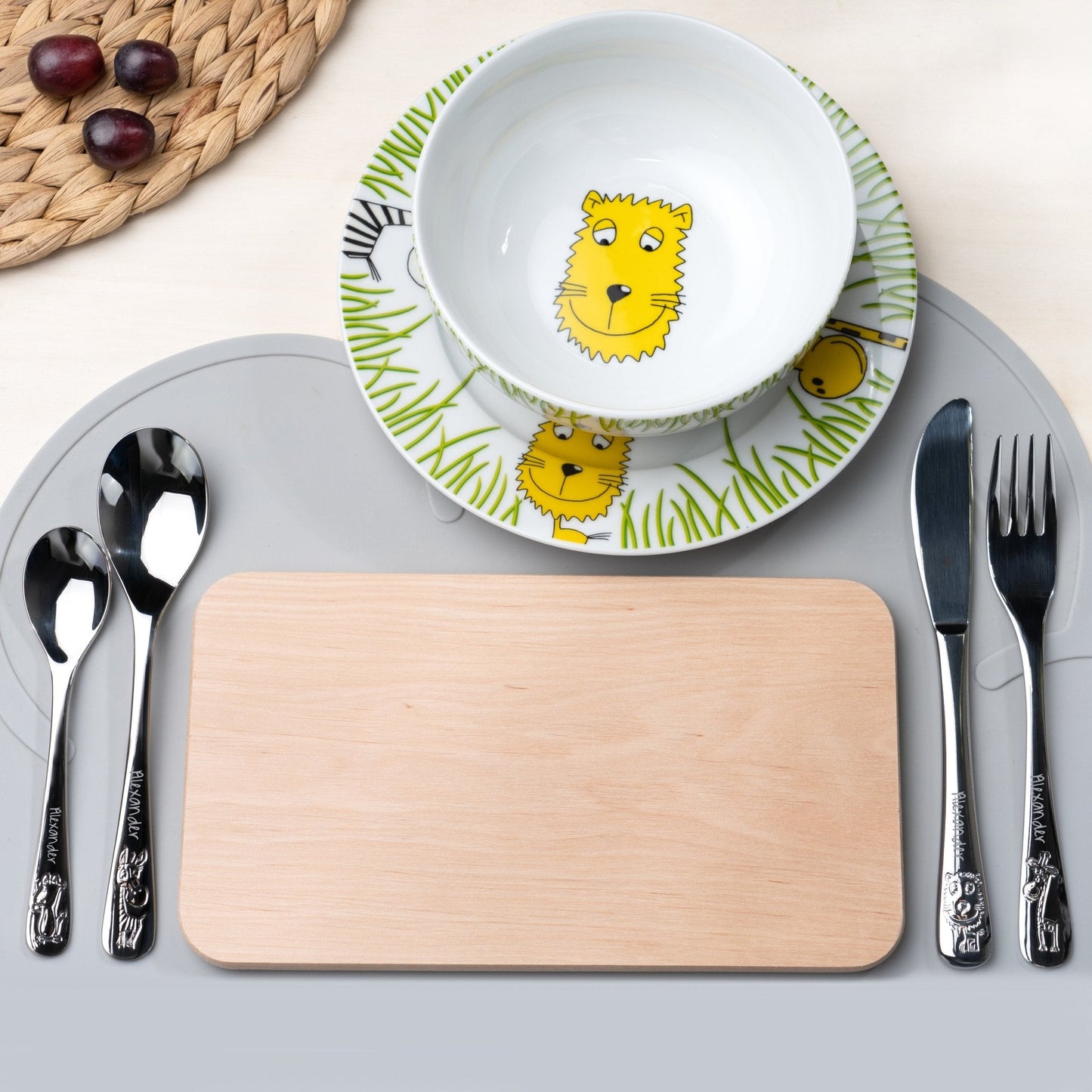 WMF Kindergeschirr Set Personalisiert 6-Teilig Safari Motiv