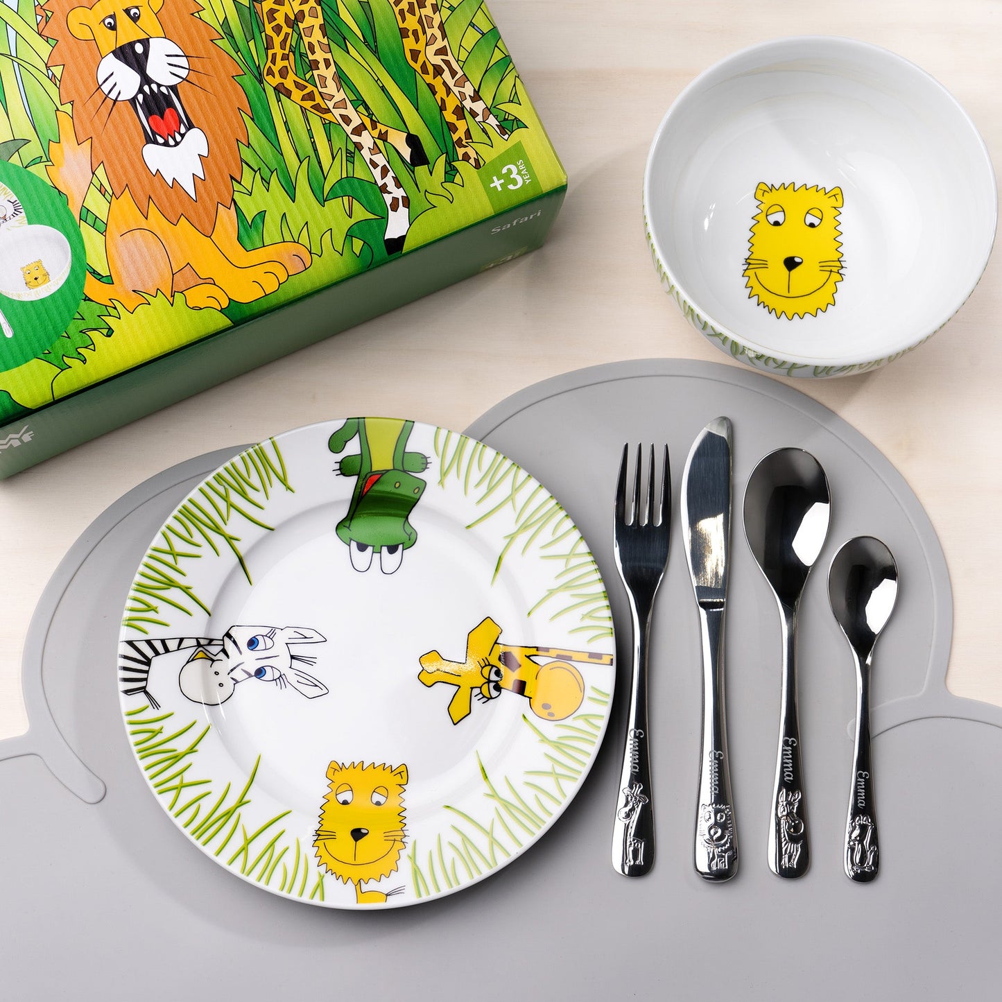 WMF Kindergeschirr Set Personalisiert 6-Teilig Safari Motiv