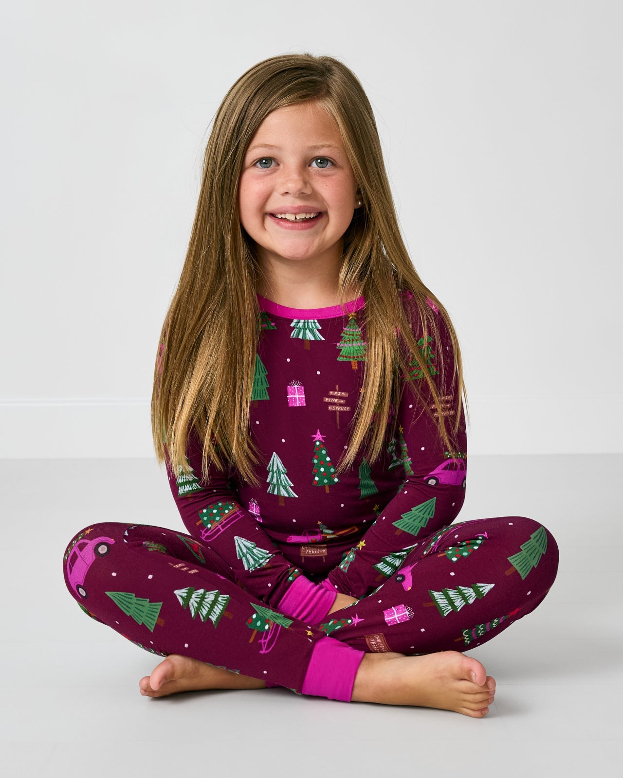 Cranberry Tree Traffic Two-Piece Pajama Set