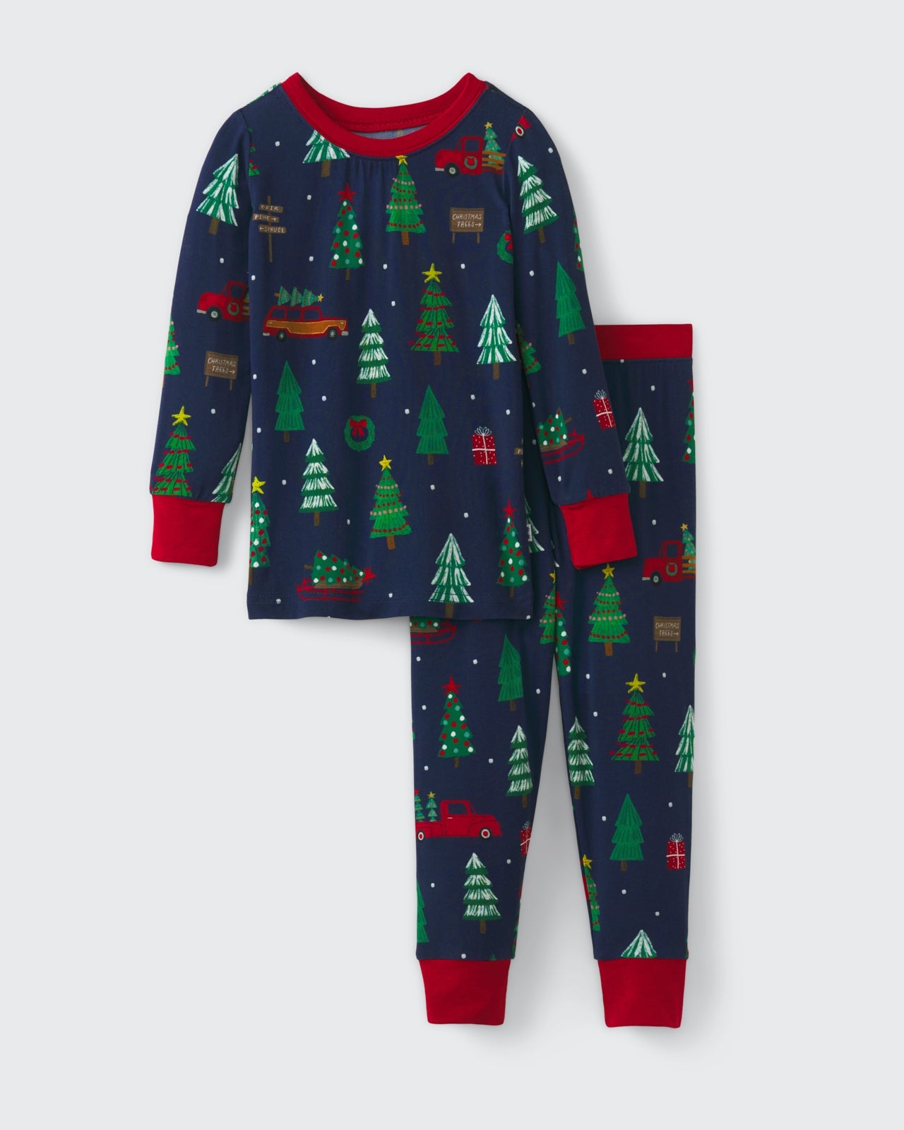 Navy Tree Traffic Two-Piece Pajama Set