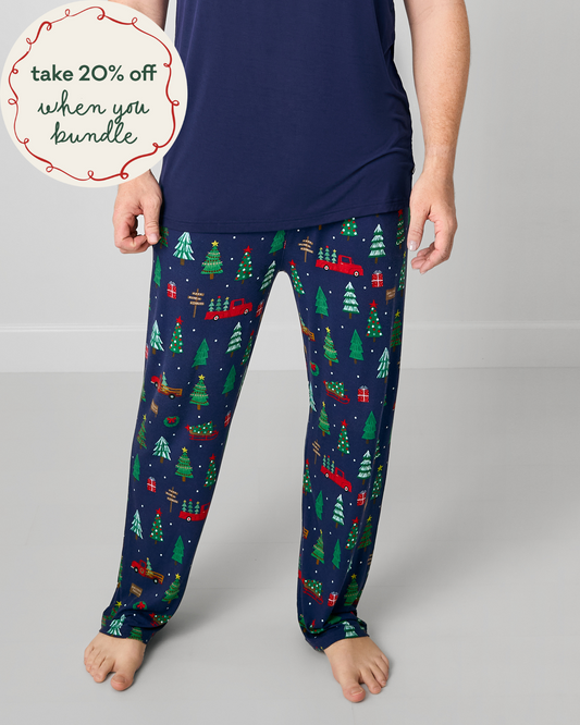 Navy Tree Traffic Men's Pajama Pants