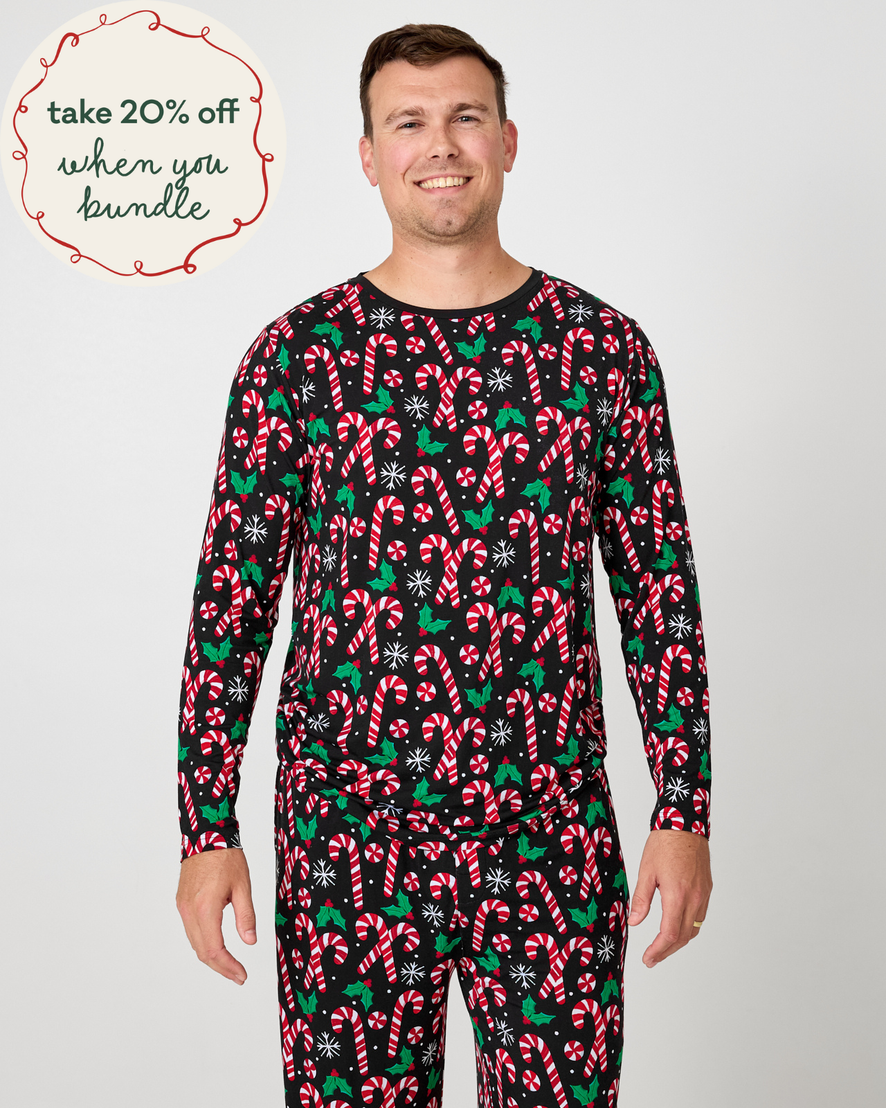 Merry Mints Men's Long Sleeve Pajama Top