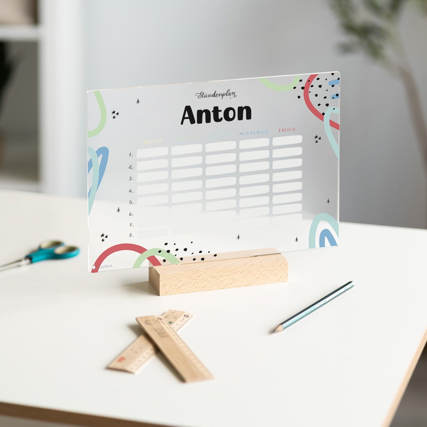 Stundenplan abwischbar personalisiert - Bunt