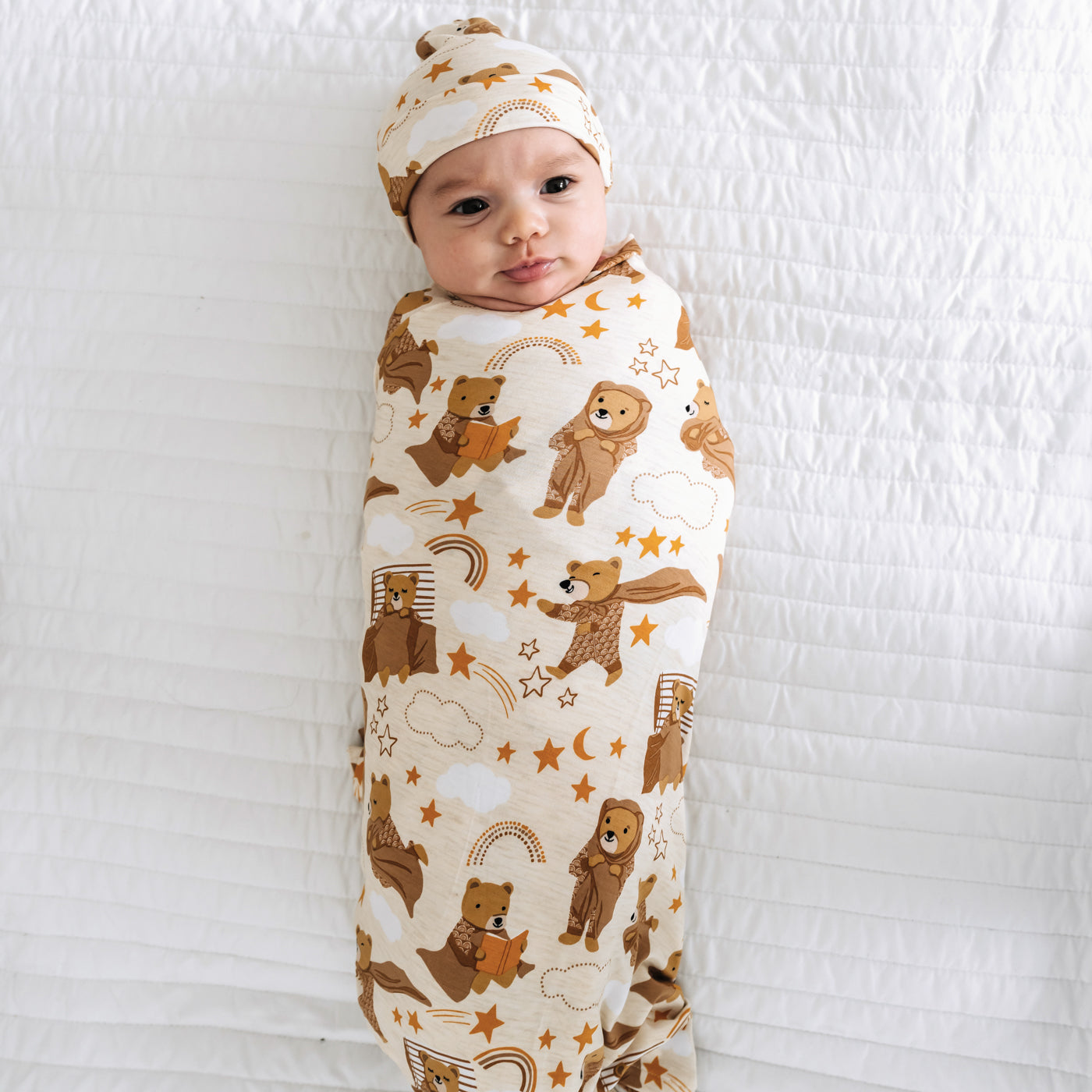 Beary Sleepy Swaddle & Hat Set