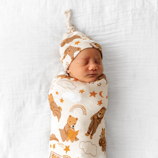 Beary Sleepy Swaddle & Hat Set