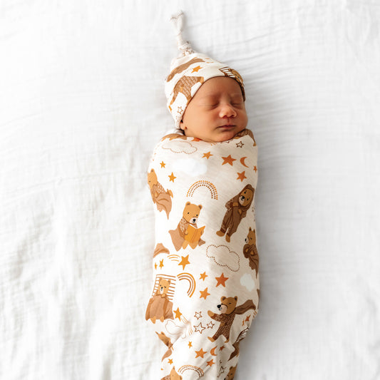 Beary Sleepy Swaddle & Hat Set