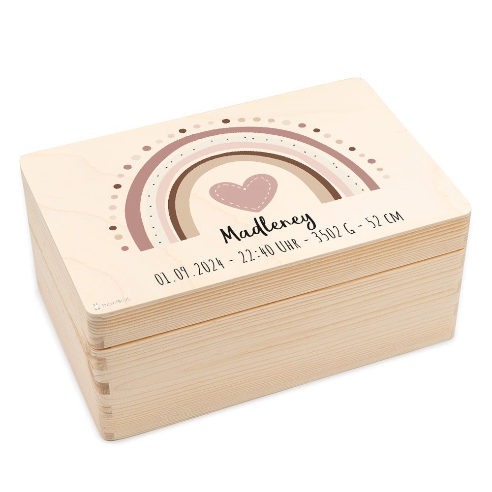 Erinnerungsbox Baby - Regenbogen rosa