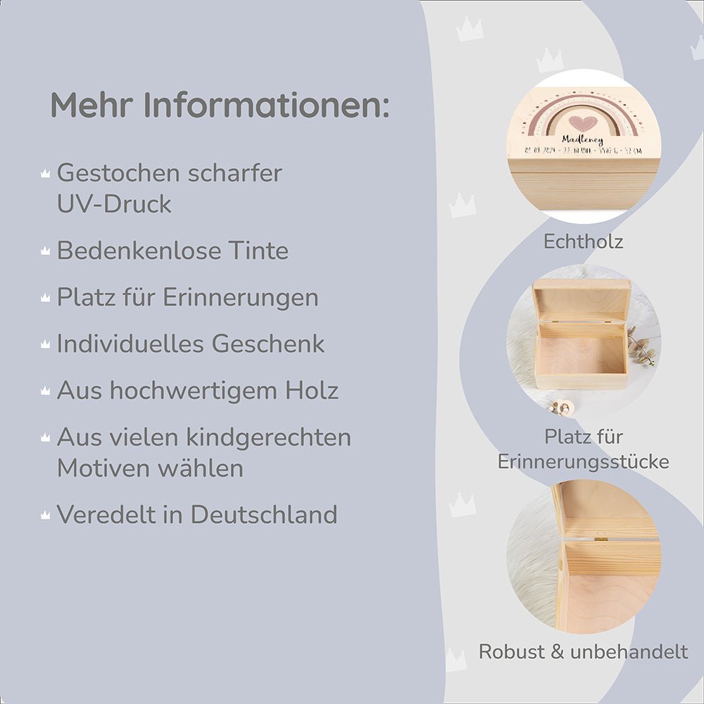 Erinnerungsbox Baby - Regenbogen rosa