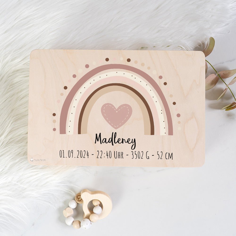 Erinnerungsbox Baby - Regenbogen rosa