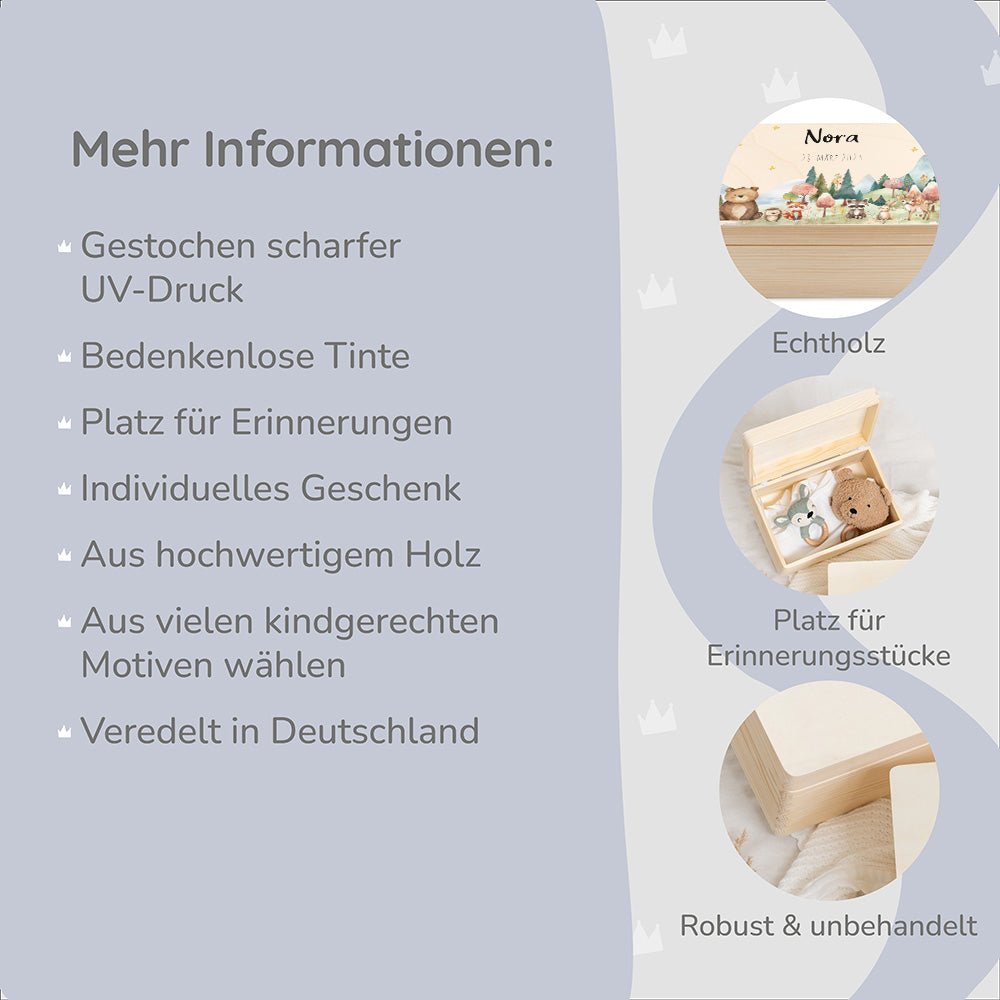 Erinnerungsbox Waldfreunde Lichtung mit Wunschtext