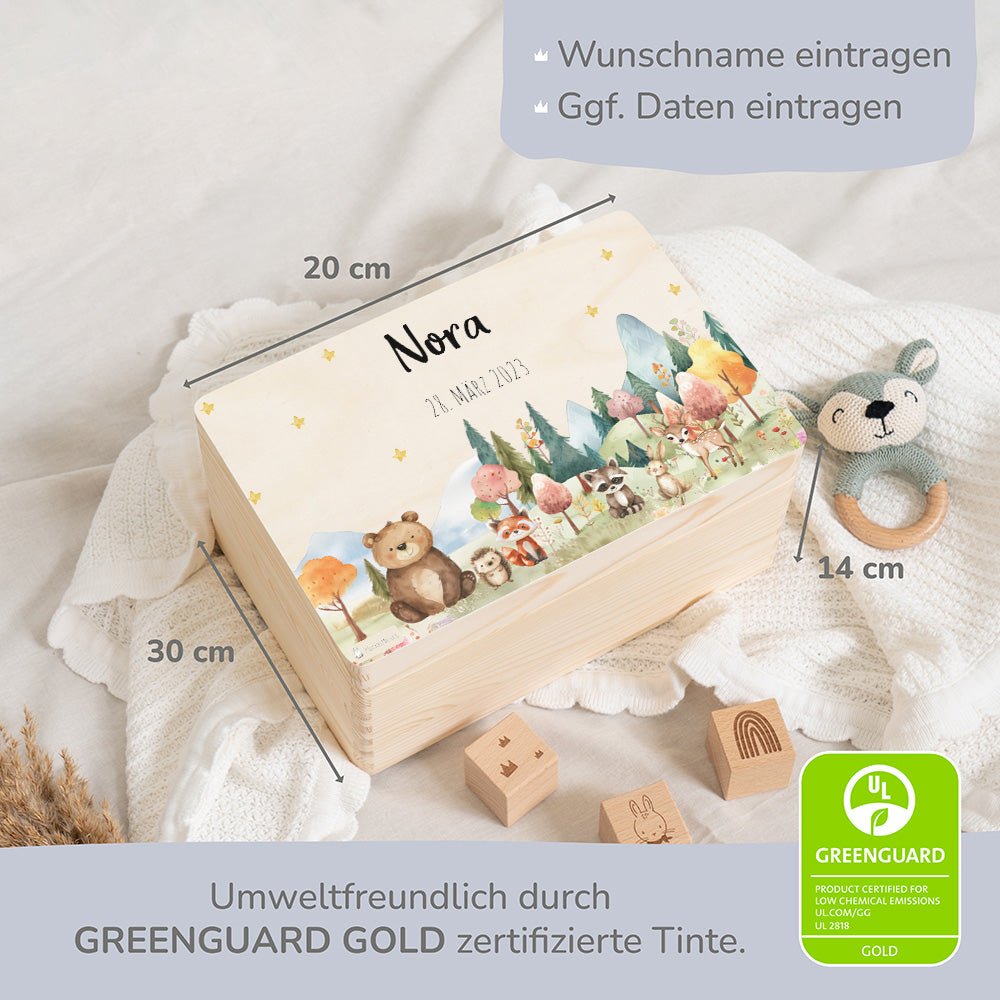 Erinnerungsbox Waldfreunde Lichtung mit Wunschtext