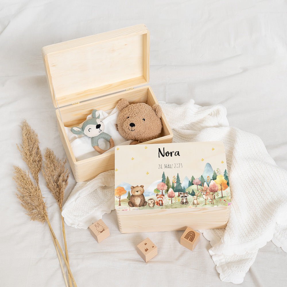 Erinnerungsbox Waldfreunde Lichtung mit Wunschtext