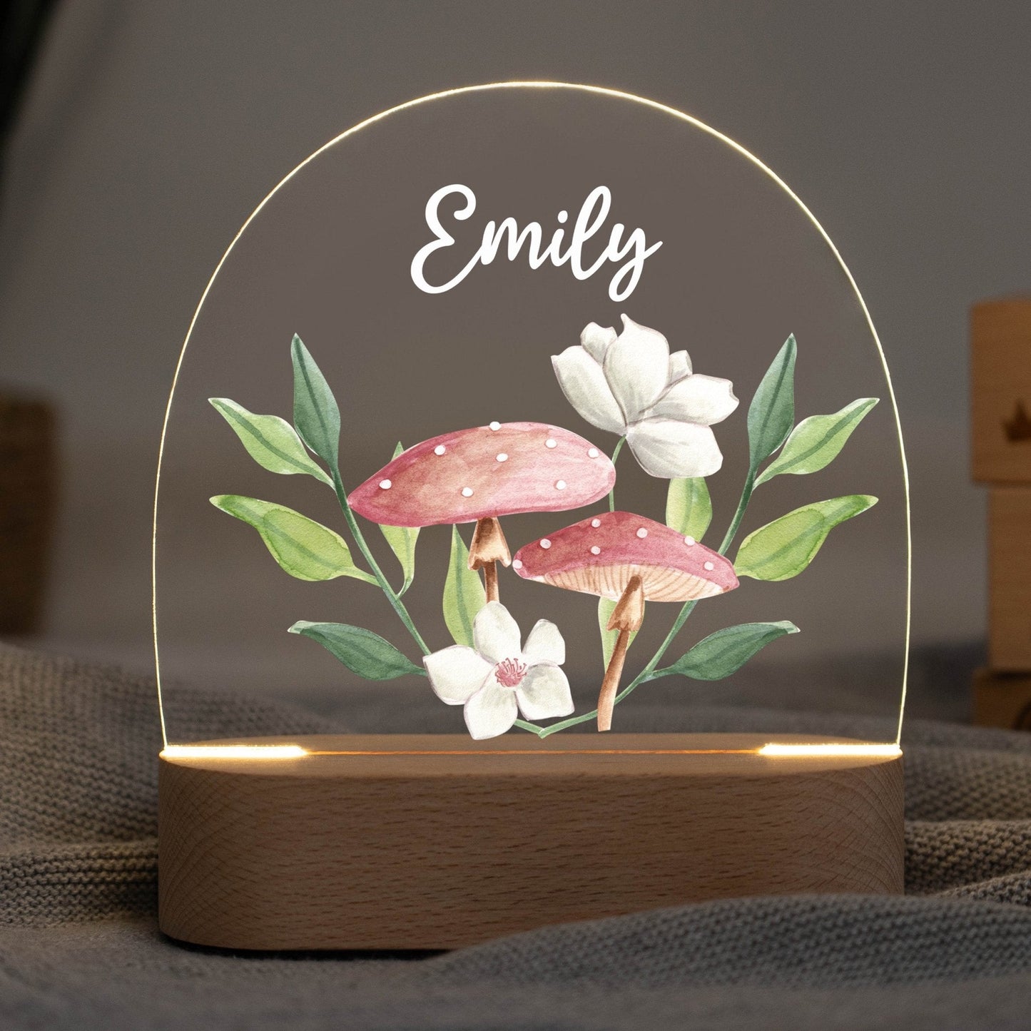 LED Nachtlicht Kinder personalisiert - Boho Fliegenpilz