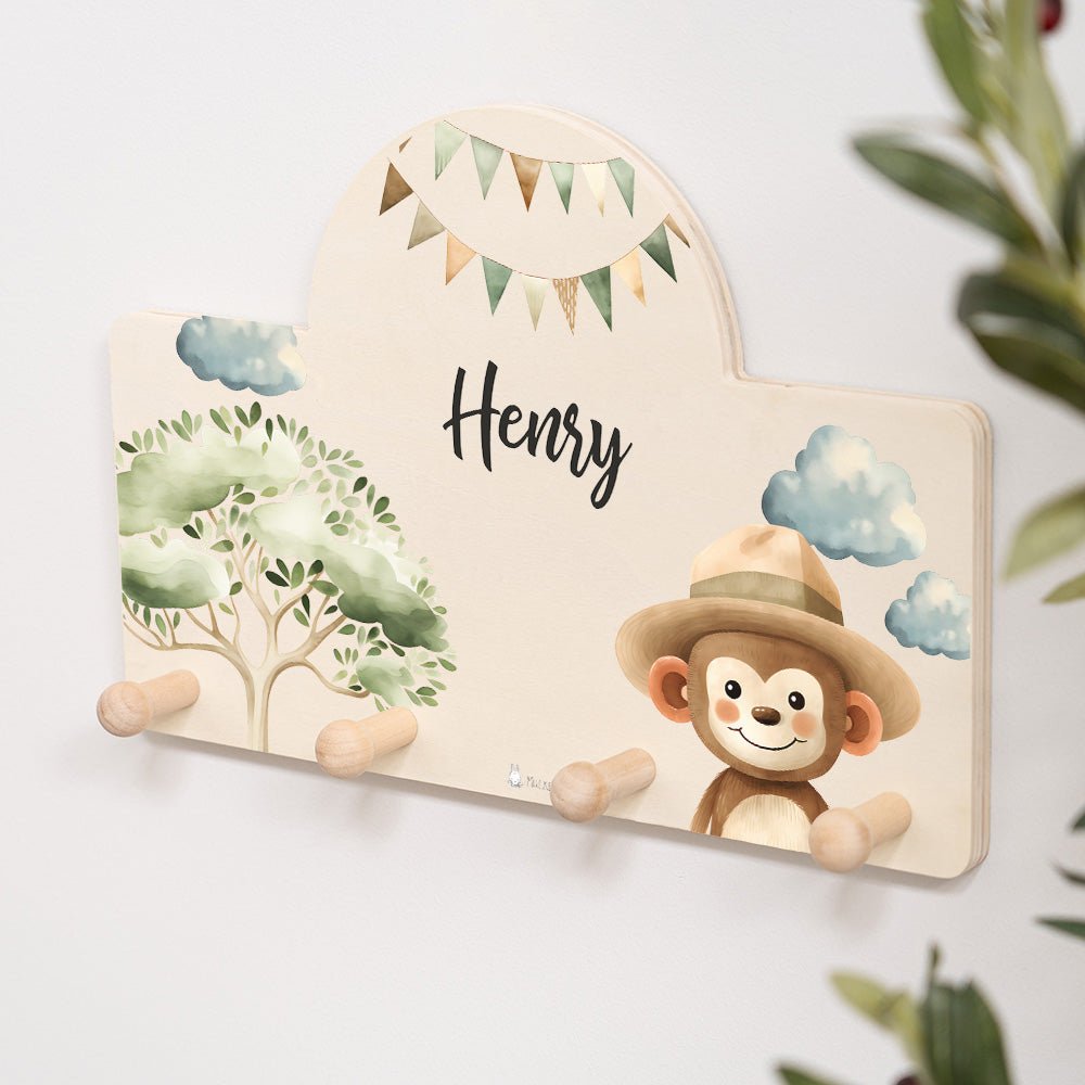 Kindergarderobe Personalisiert - Affe