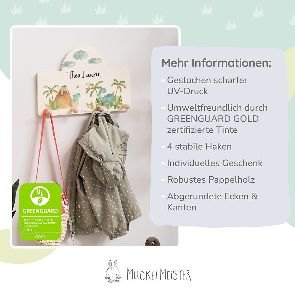 Kindergarderobe Personalisiert - Dino