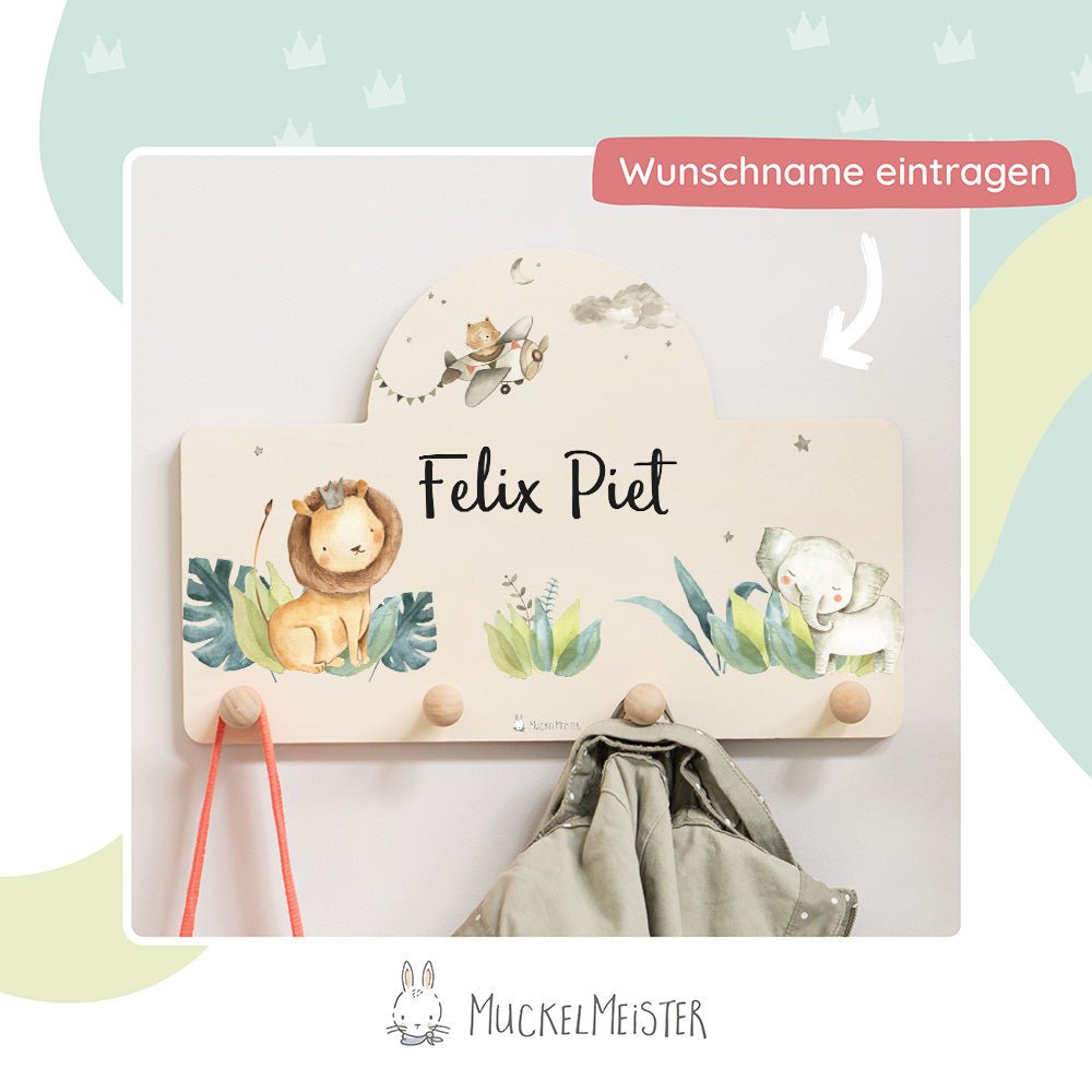 Kindergarderobe Personalisiert - Löwe