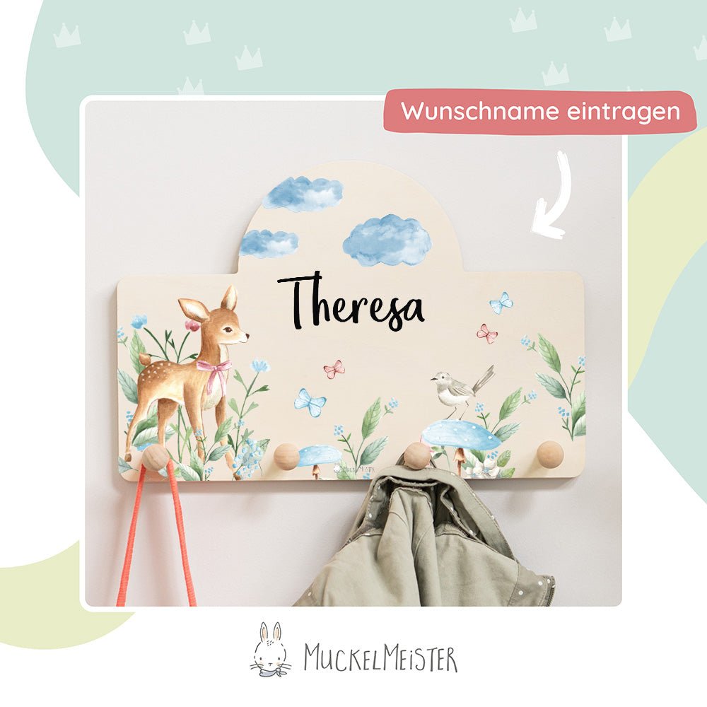 Kindergarderobe Personalisiert - Reh