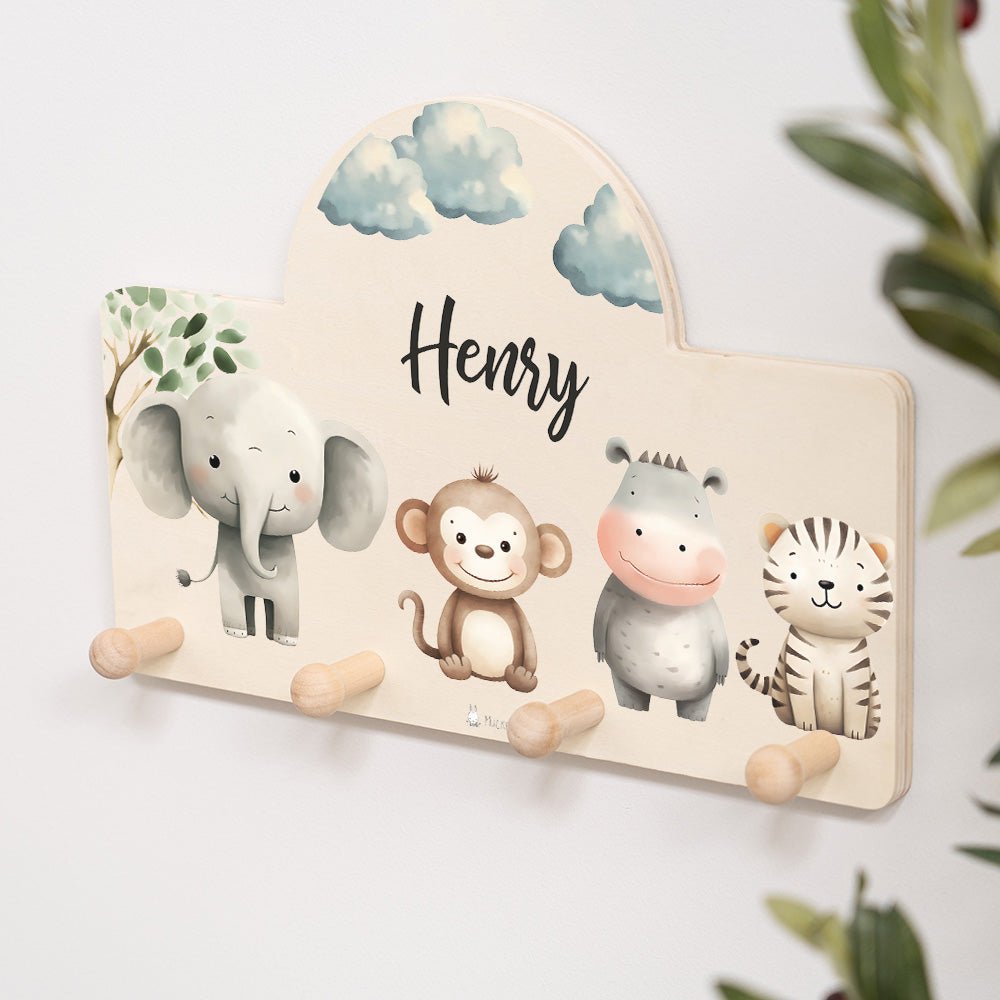 Kindergarderobe Personalisiert - Safari