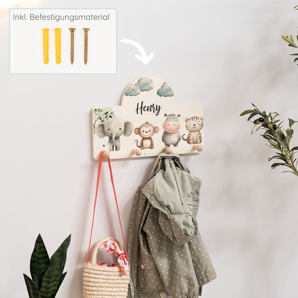 Kindergarderobe Personalisiert - Safari