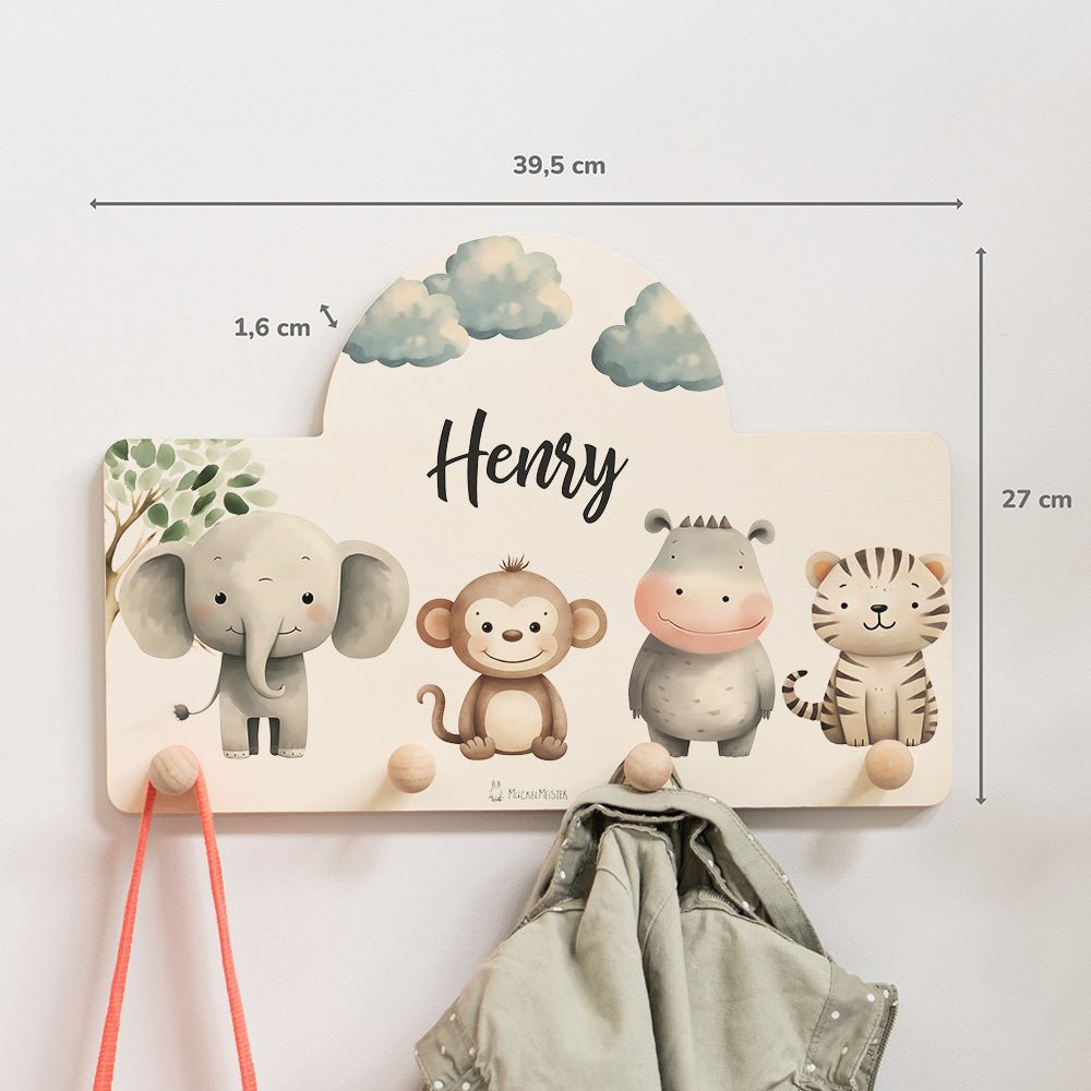 Kindergarderobe Personalisiert - Safari