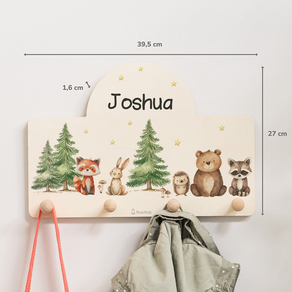 Kindergarderobe Personalisiert - Waldtiere