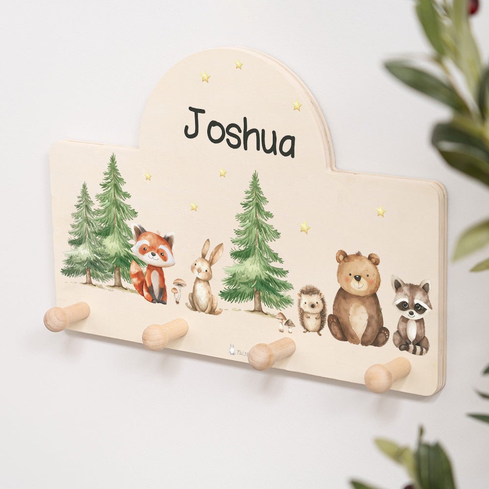 Kindergarderobe Personalisiert - Waldtiere