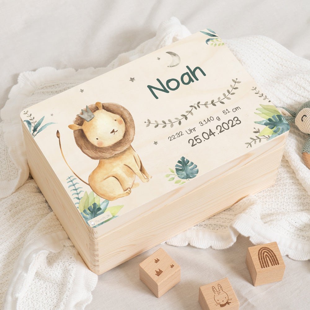 Erinnerungsbox Baby Löwe Geburt