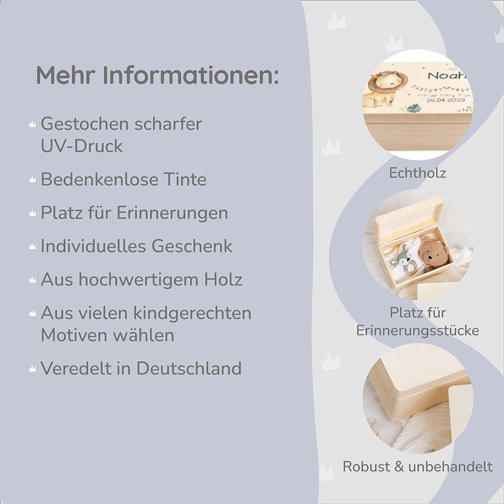 Erinnerungsbox Baby Löwe Geburt