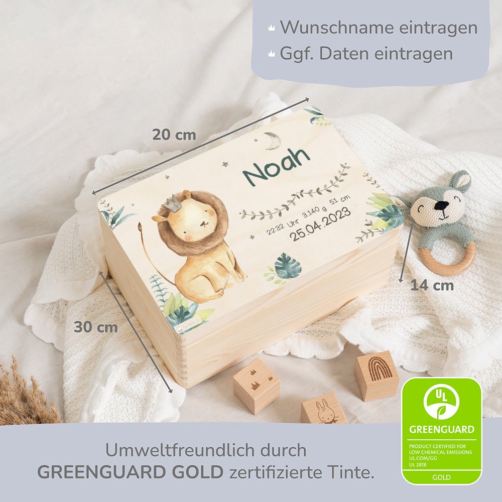 Erinnerungsbox Baby Löwe Geburt