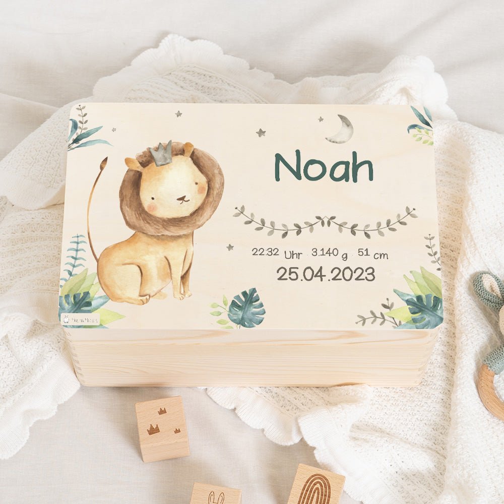 Erinnerungsbox Baby Löwe Geburt