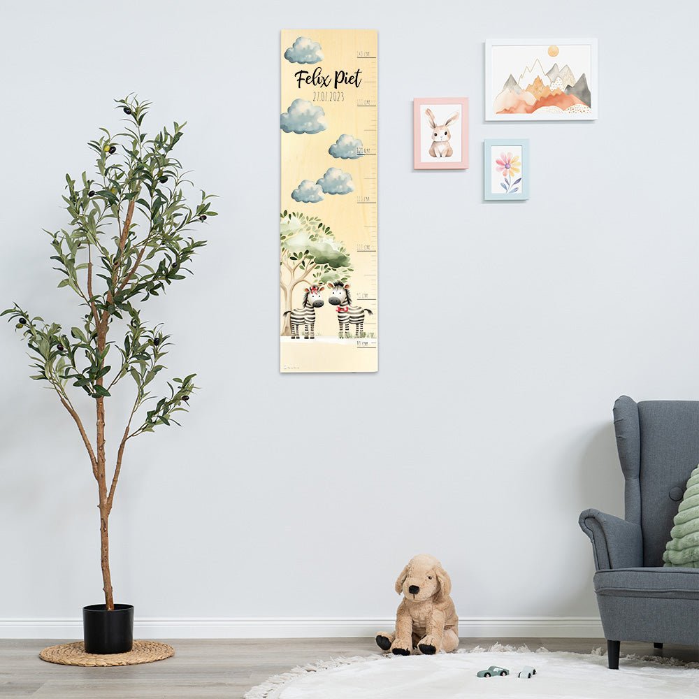 Kinder Messlatte Motiv Zebra